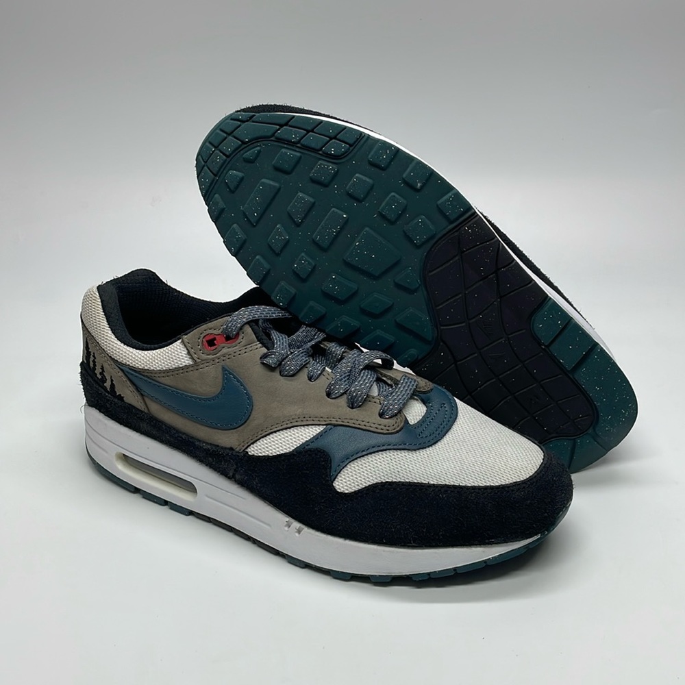 Used Nike Air Max 1 PRM Shoes "Escape Treeline" Slate Blue FJ0698-100 Men - Picture 1 of 5